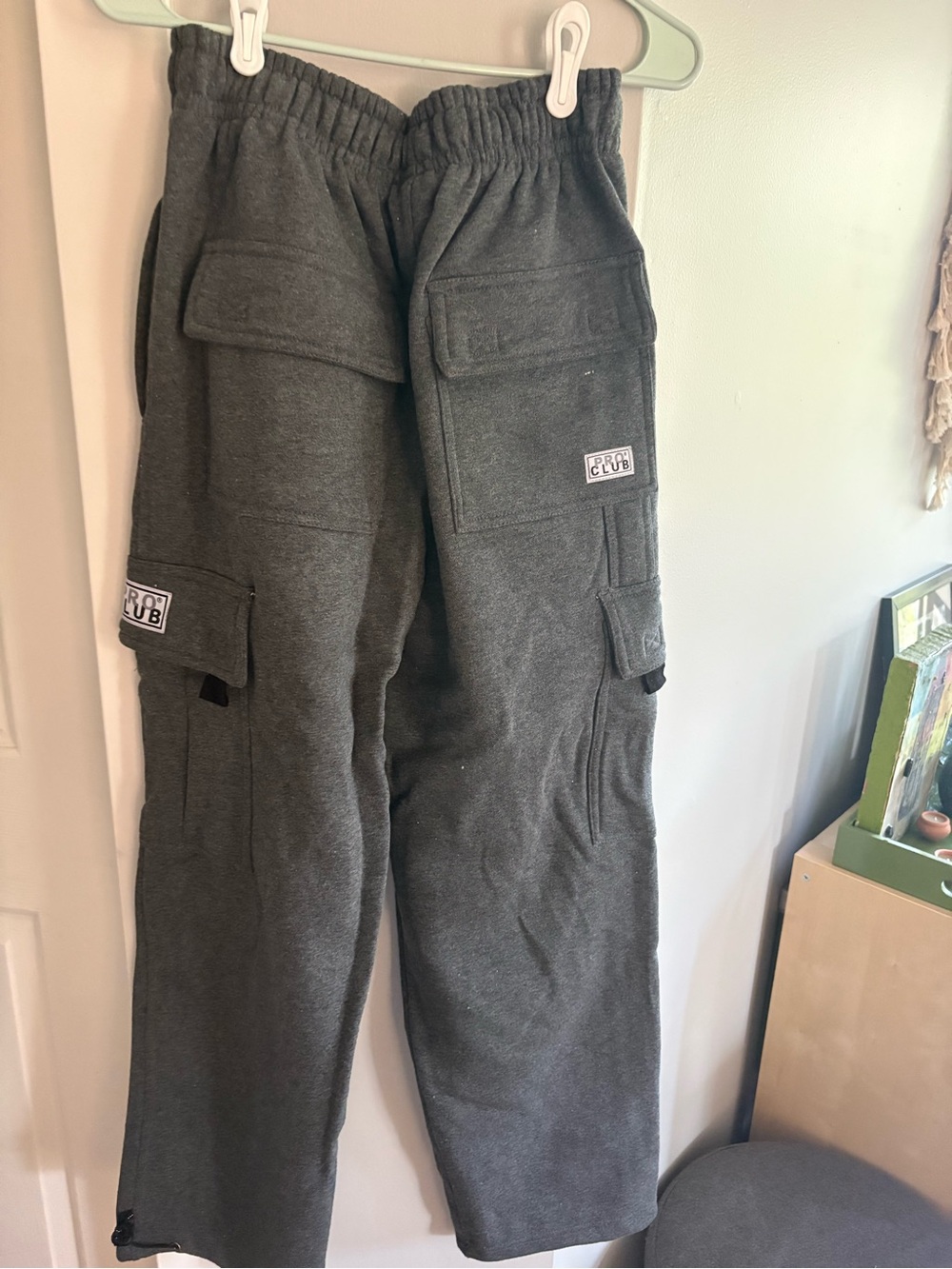 Men's Charcoal Cargo Joggers with Drawstring Waist - Picture 2 of 4
